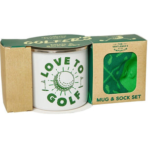 Gentleman's Emporium Love To Golf Enamel Mug & Sock Gift Set