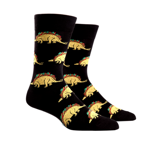 Tacosaurus Sock It To Me Men's Novelty Crew Socks