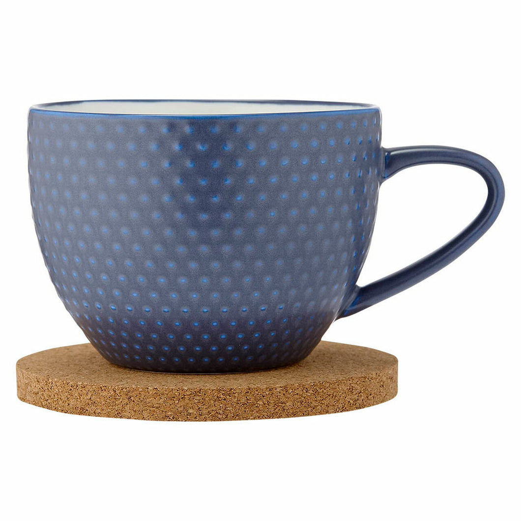 Ladelle 350ml Abode Navy Textured Porcelain Mug & Coaster - Have To Have It NZ