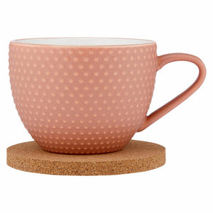 Ladelle 350ml Abode Terracotta Textured Porcelain Mug & Coaster - Have To Have It NZ