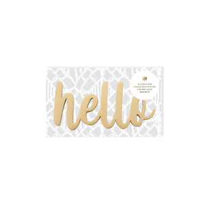 Wooden Champagne Gold Hello Magnet - Have To Have It NZ