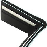 Stewart Stand Black & Ice Blue Leather & Stainless Steel Wallet